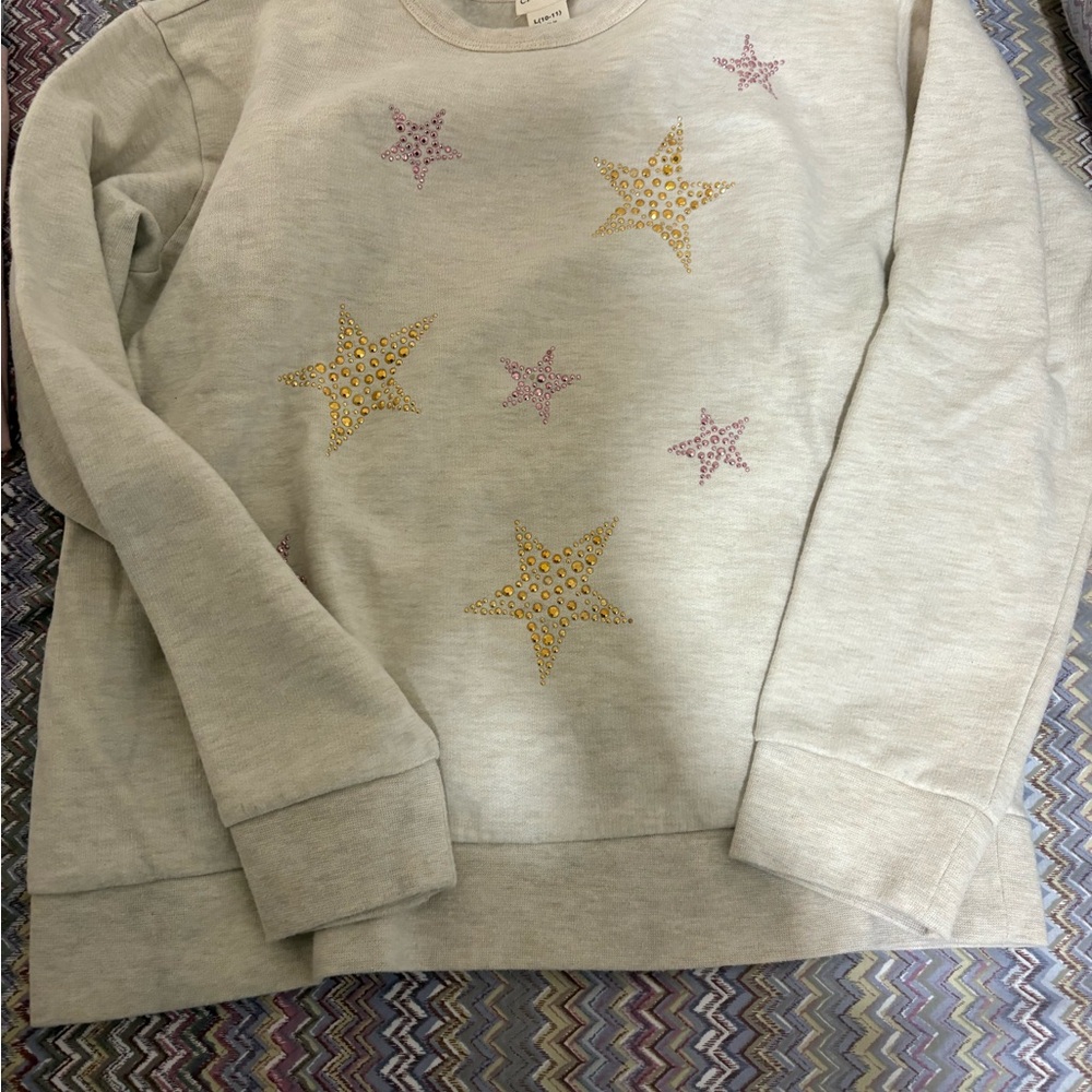 Crewcuts Light Gray Sweater with Star Accents